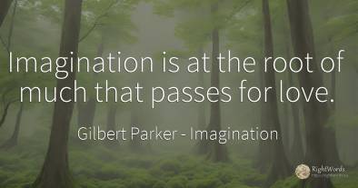 Imagination is at the root of much that passes for love.
