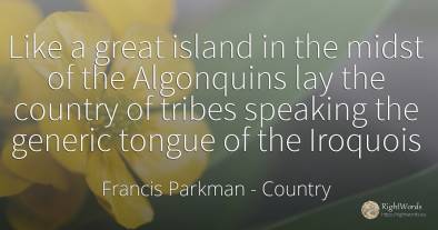 Like a great island in the midst of the Algonquins lay...