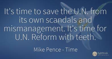 It's time to save the U.N. from its own scandals and...