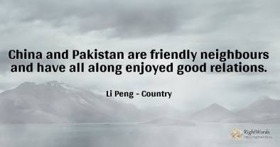 China and Pakistan are friendly neighbours and have all...