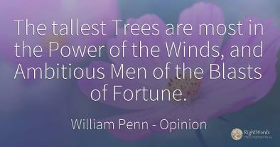 The tallest Trees are most in the Power of the Winds, and...