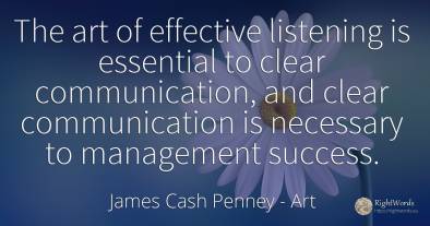 The art of effective listening is essential to clear...