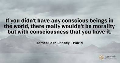 If you didn't have any conscious beings in the world, ...
