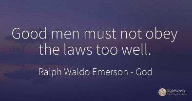 Good men must not obey the laws too well.