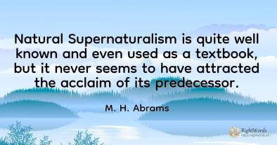 Natural Supernaturalism is quite well known and even used...