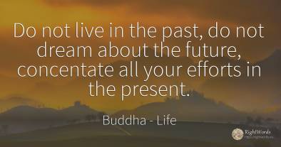 Do not live in the past, do not dream about the future, ...