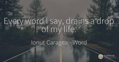 Every word I say, drains a drop of my life.