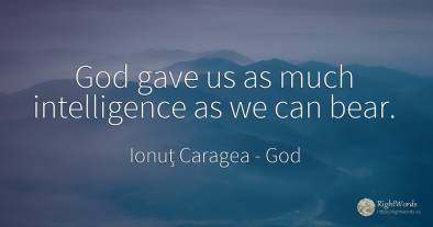 God gave us as much intelligence as we can bear.