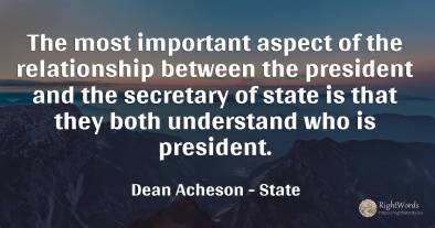 The most important aspect of the relationship between the...