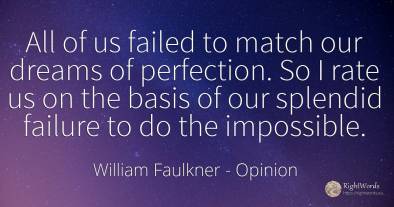 All of us failed to match our dreams of perfection. So I...