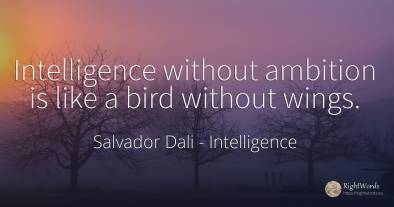 Intelligence without ambition is like a bird without wings.