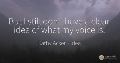 But I still don't have a clear idea of what my voice is.