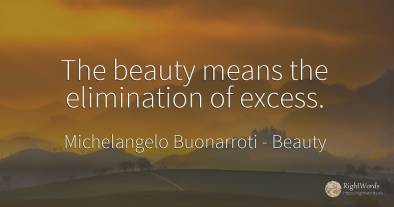 The beauty means the elimination of excess.