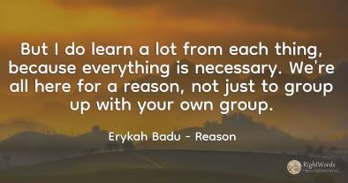 But I do learn a lot from each thing, because everything...