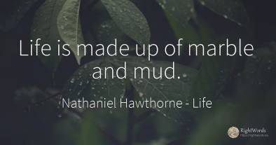 Life is made up of marble and mud.