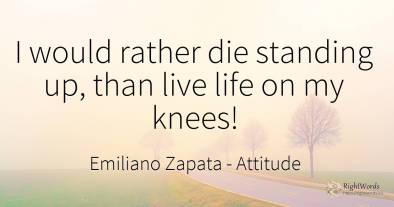 I would rather die standing up, than live life on my knees!