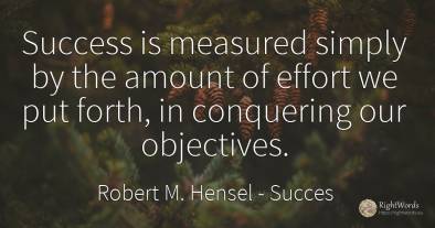 Success is measured simply by the amount of effort we put...