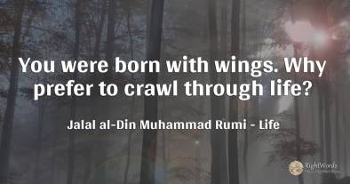You were born with wings. Why prefer to crawl through life?