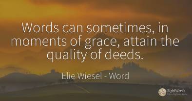 Words can sometimes, in moments of grace, attain the...