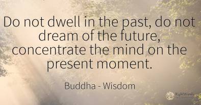 Do not dwell in the past, do not dream of the future, ...