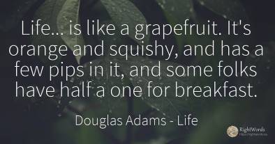 Life... is like a grapefruit. It's orange and squishy, ...
