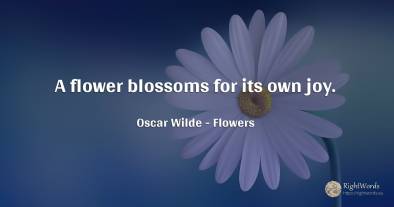 A flower blossoms for its own joy.