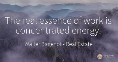 The real essence of work is concentrated energy.