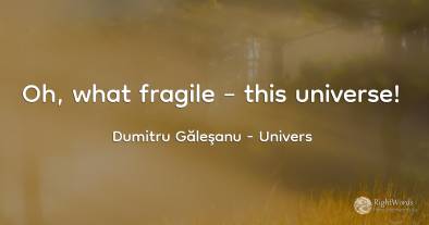 Oh, what fragile – this universe!