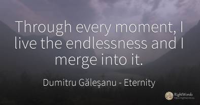 Through every moment, I live the endlessness and I merge...