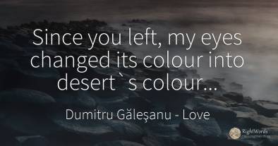 Since you left, my eyes changed its colour into desert`s...