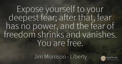 Expose yourself to your deepest fear; after that, fear...