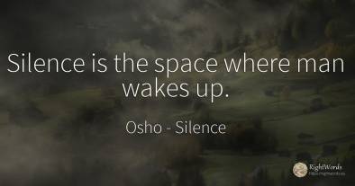 Silence is the space where man wakes up.