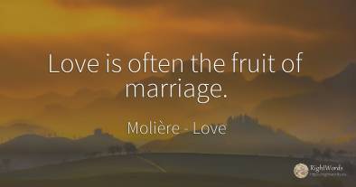 Love is often the fruit of marriage.