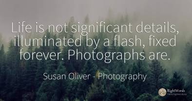 Life is not significant details, illuminated by a flash, ...