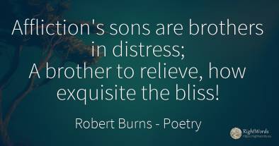 Affliction's sons are brothers in distress; A brother to...
