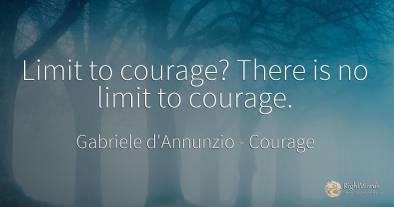 Limit to courage? There is no limit to courage.
