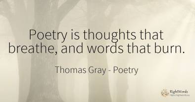 Poetry is thoughts that breathe, and words that burn.