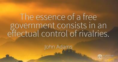 The essence of a free government consists in an effectual...