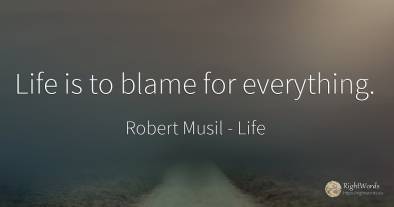 Life is to blame for everything.