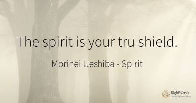 The spirit is your tru shield.