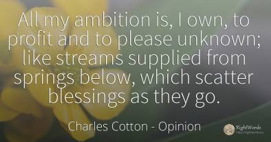 All my ambition is, I own, to profit and to please...
