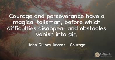 Courage and perseverance have a magical talisman, before...
