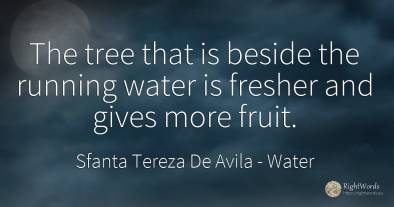 The tree that is beside the running water is fresher and...
