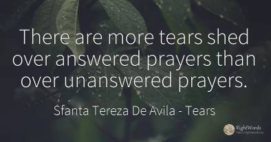 There are more tears shed over answered prayers than over...