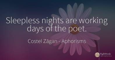 Sleepless nights are working days of the poet.