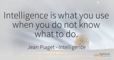 Intelligence is what you use when you do not know what to...