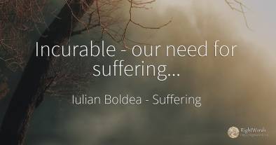 Incurable - our need for suffering...