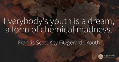 Everybody's youth is a dream, a form of chemical madness.