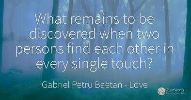 What remains to be discovered when two persons find each...