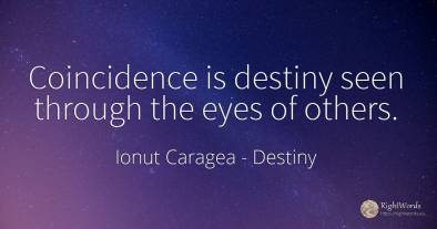 Coincidence is destiny seen through the eyes of others.